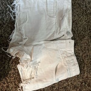 White SHEIN distressed shorts